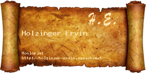 Holzinger Ervin névjegykártya